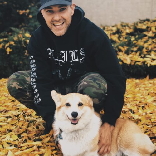 Dan Hutchinson with dog